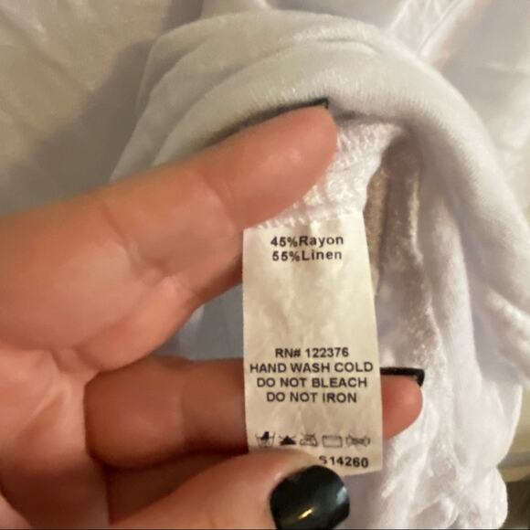 Mustard Seed Linen Blend Ruffle Crop Top Size Large - Picture 4 of 6